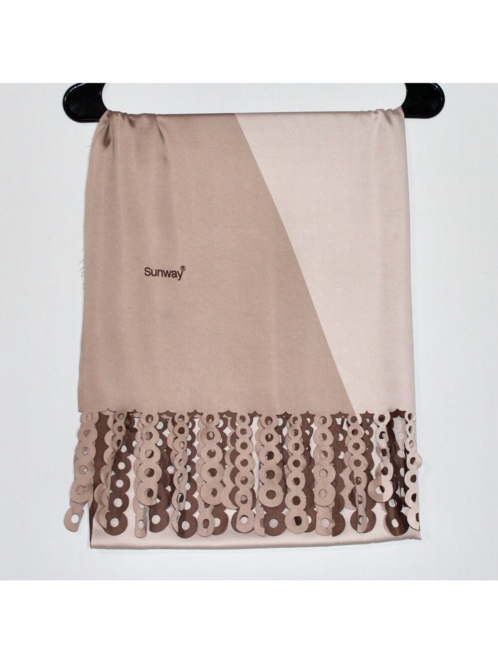 Brown Tones Brown Geometric Shawl Scarf Asymmetric